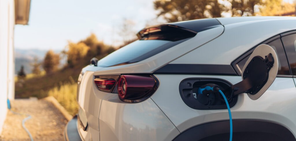 Electric vehicle connected to a home using Vehicle-to-Grid (V2G) technology